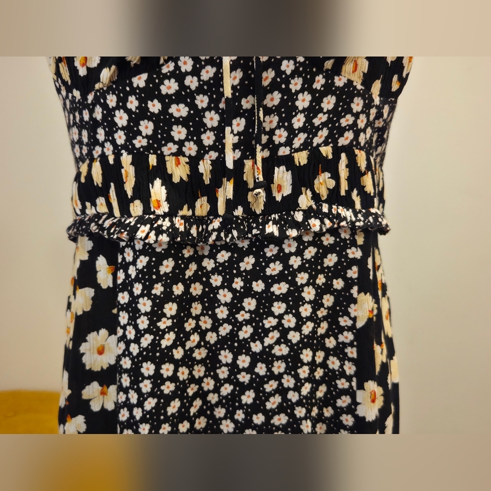 Free People Maxi  Floral Dress in Black and Cream,Size L. - Picture 4 of 16